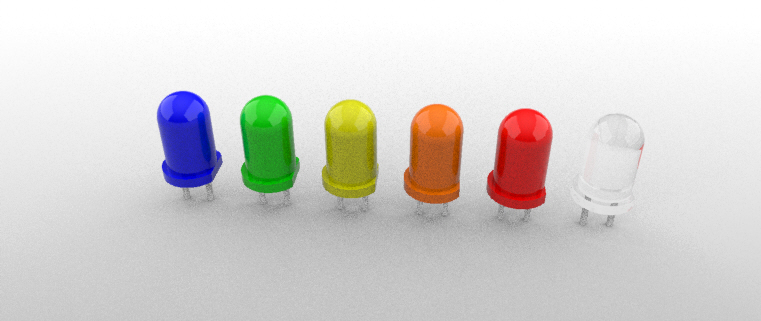 LED直径为5毫米的通孔版本，间距为2.54毫米。高度9..9.2毫米